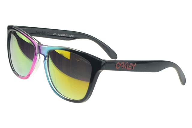 Oakley Frogskin Sunglasses Black Frame Gold Lens