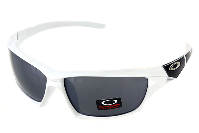Oakley Flak Jacket Sunglasses White Black Frame Black Lens