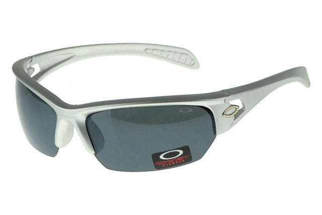 Oakley Flak Jacket Sunglasses Silver Frame Gray Lens