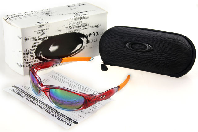 Oakley Juliet Sunglasses Crimson Orange Frame Chromatic Lens