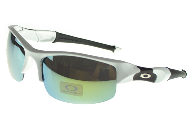 Oakley Flak Jacket Sunglasses white Frame blue Lens
