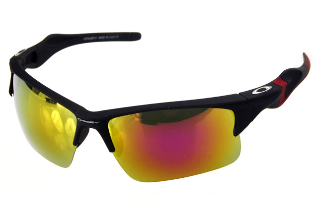 Oakley Frogskin Sunglasses Black Frame Yellow Pink Lens