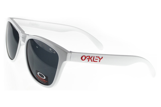 Oakley Frogskin Sunglasses White Frame Black Lens