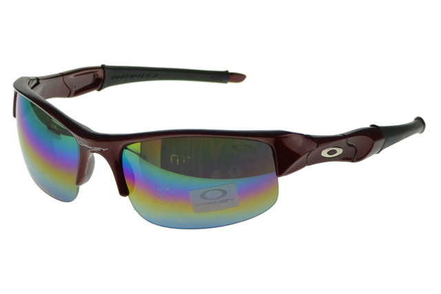 Oakley Flak Jacket Sunglasses Red Frame Blue Lens