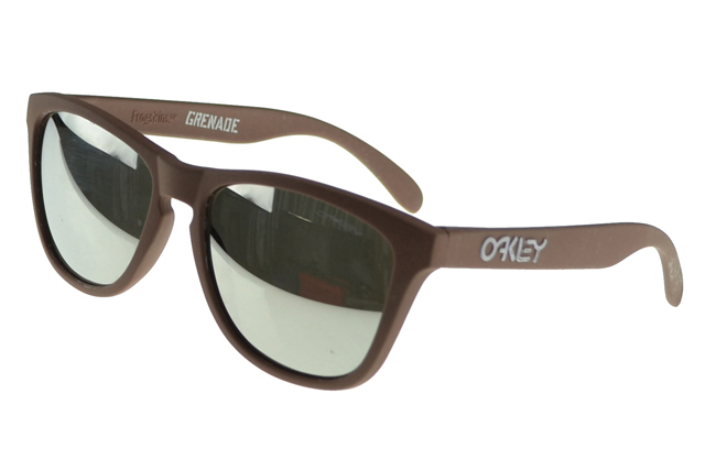 Oakley Frogskin Sunglasses Brown Frame Black Lens