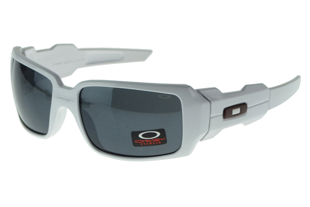 Oakley Oil Rig Sunglasses White Frame Gray Lens