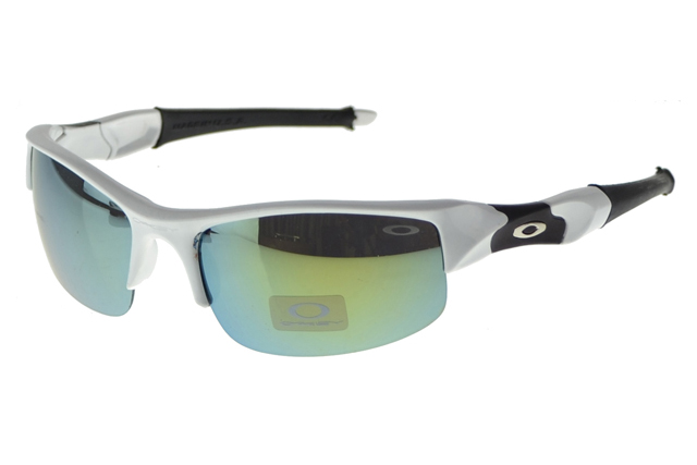 Oakley Flak Jacket Sunglasses Silver Frame Yellow Lens