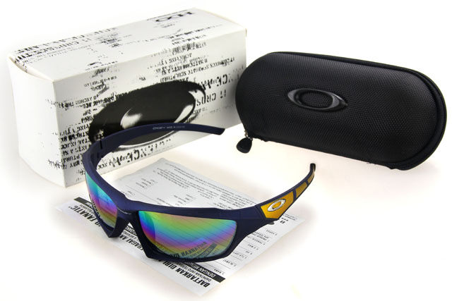 Oakley Flak Jacket Sunglasses Darkblue Frame Colored Lens