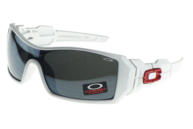 Oakley Oil Rig Sunglasses White Frame Gray Lens