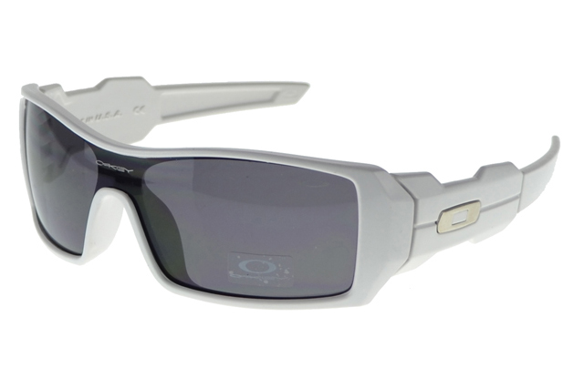 Oakley Oil Rig Sunglasses White Frame Gray Lens