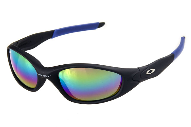 Oakley Juliet Sunglasses Black Blue Frame Colored Lens