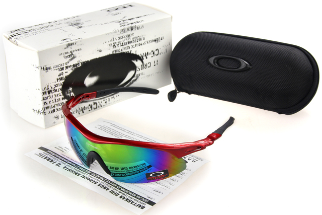 Oakley Radar Range Sunglasses Black Crimson Frame Cromatic Lens