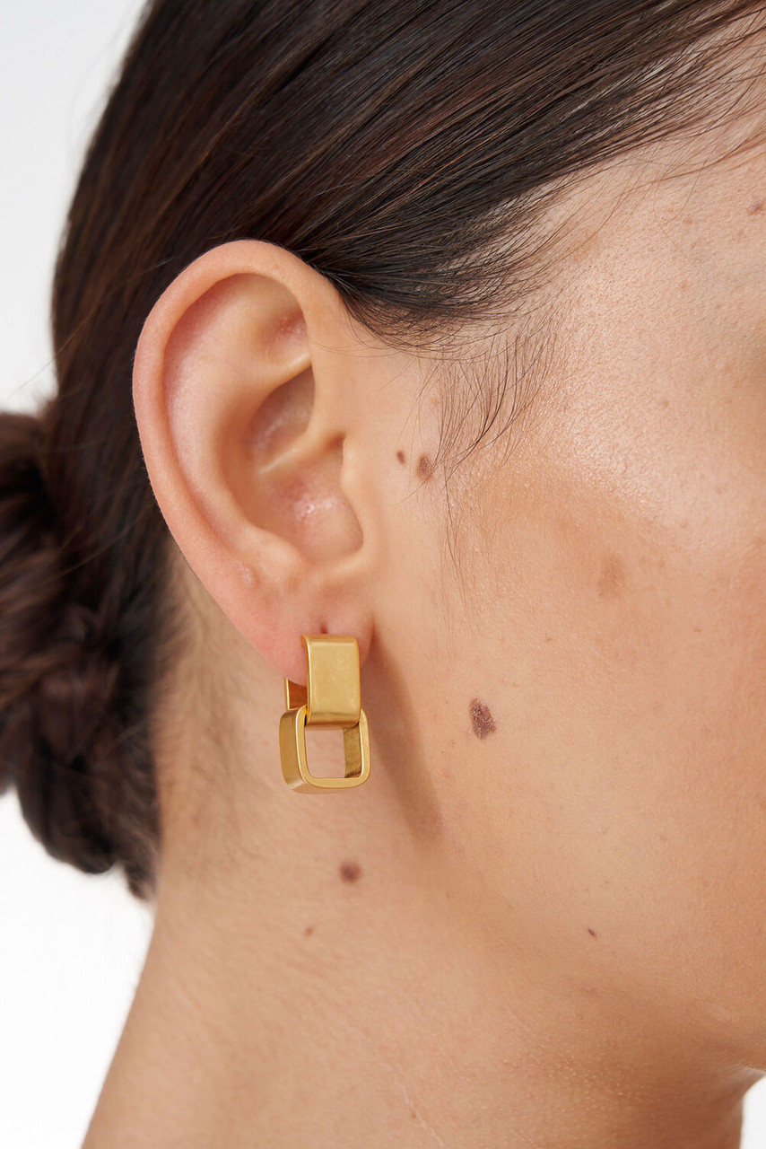 Oroton Mayla Double Huggies Worn Gold