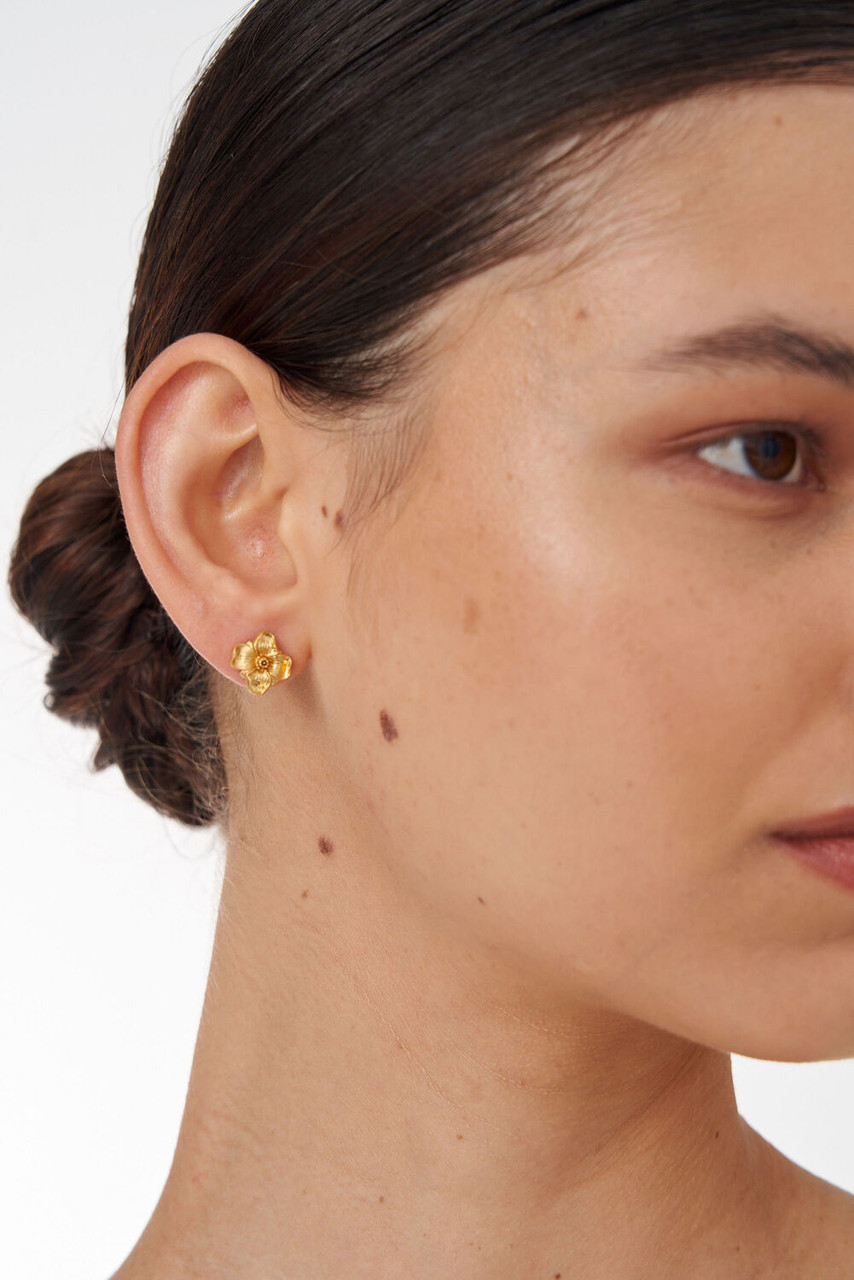 Oroton Aster Studs Worn Gold