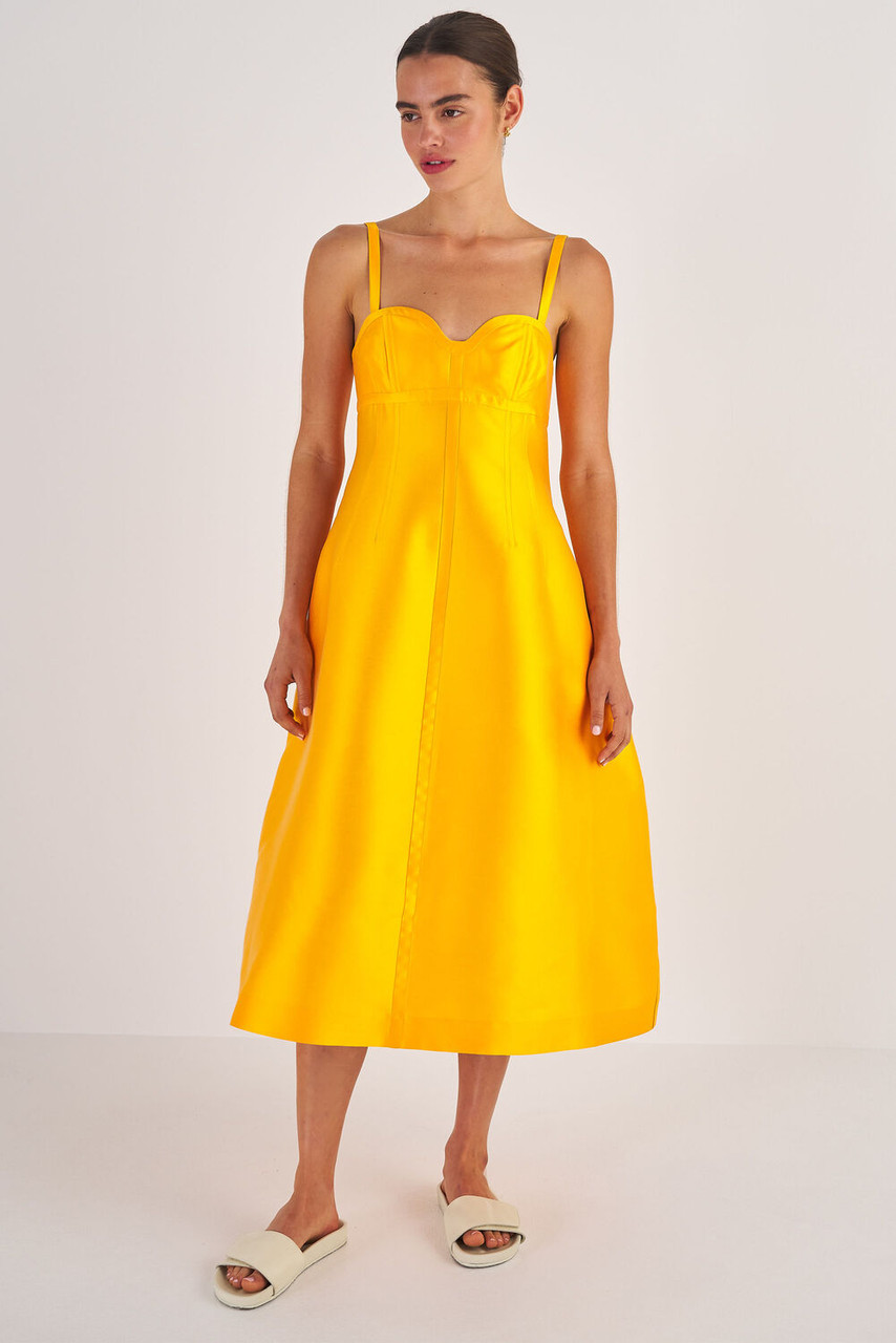 Oroton Sculptured Bodice Dress Marigold