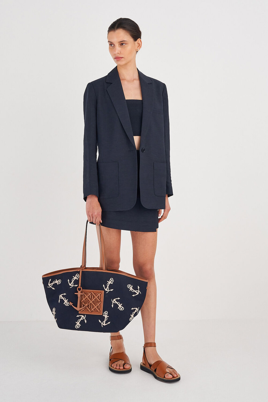 Oroton Boyd Large Tote Anchor Print