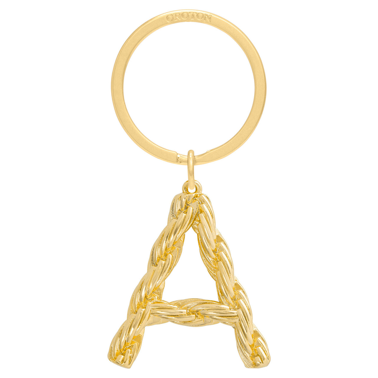 Oroton Luna Gold Letter Charm Keyring