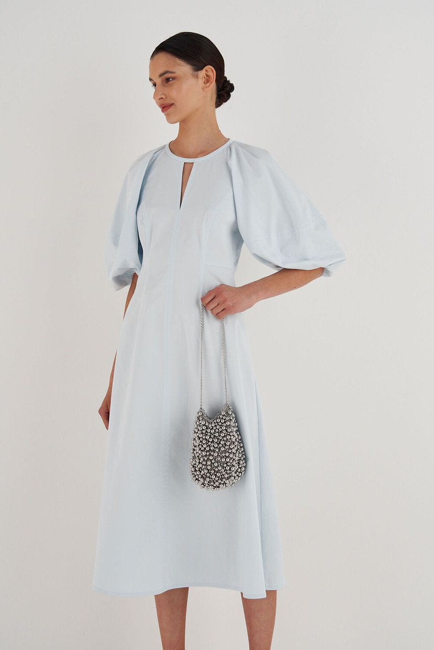 Oroton Vera Luxe Bead Bag Silver