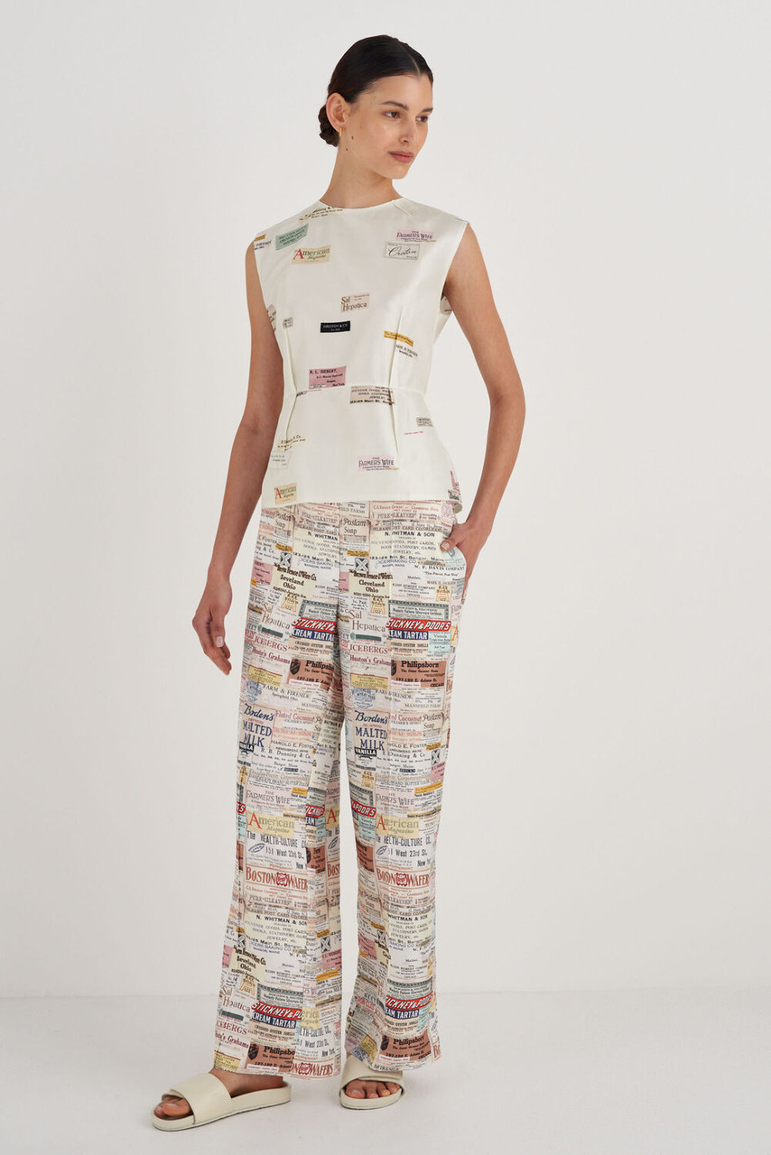 Oroton Spaced Label Shell Top Soft Cream