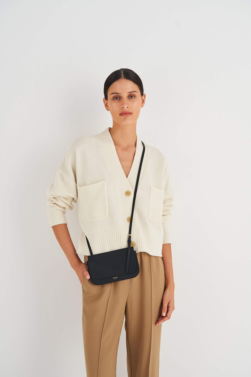 Oroton Margot Black Mini Crossbody Bag