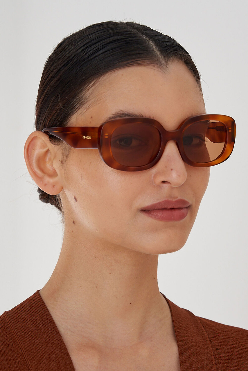 Oroton Haylen Sunglasses Amber Tort