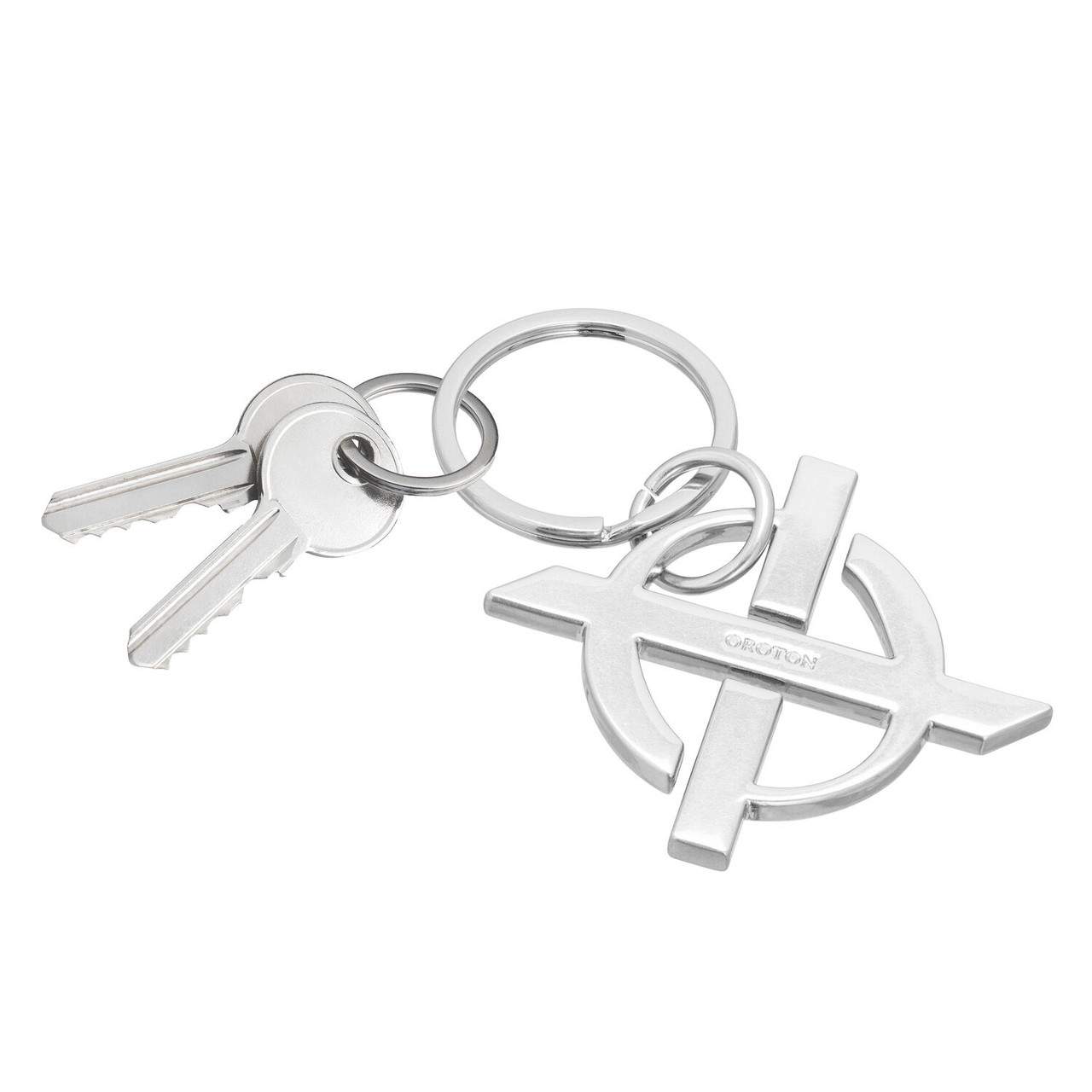 Oroton Logo Matte Silver Keyring