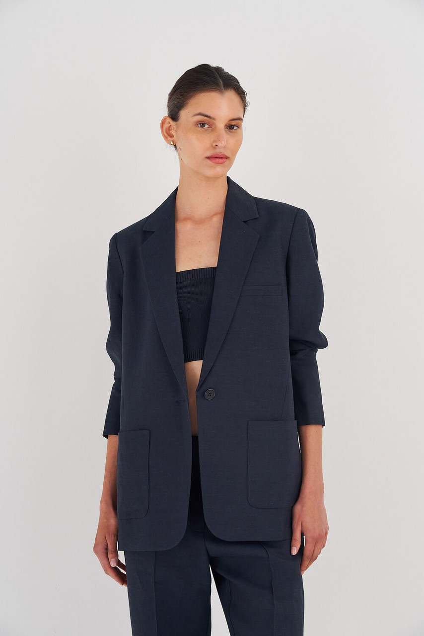 Oroton Single Breasted Blazer North Sea
