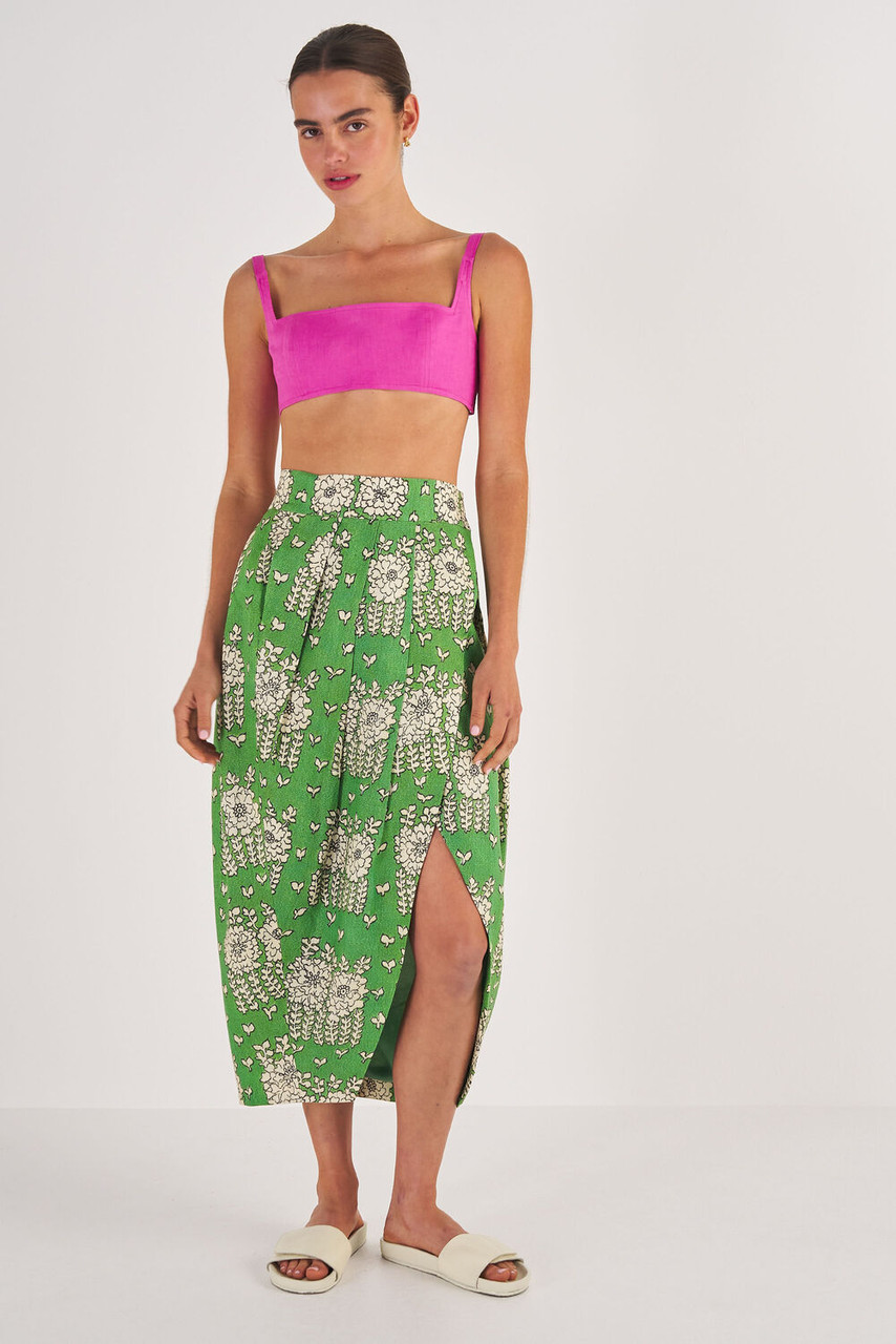 Oroton Posie Print Skirt Garden