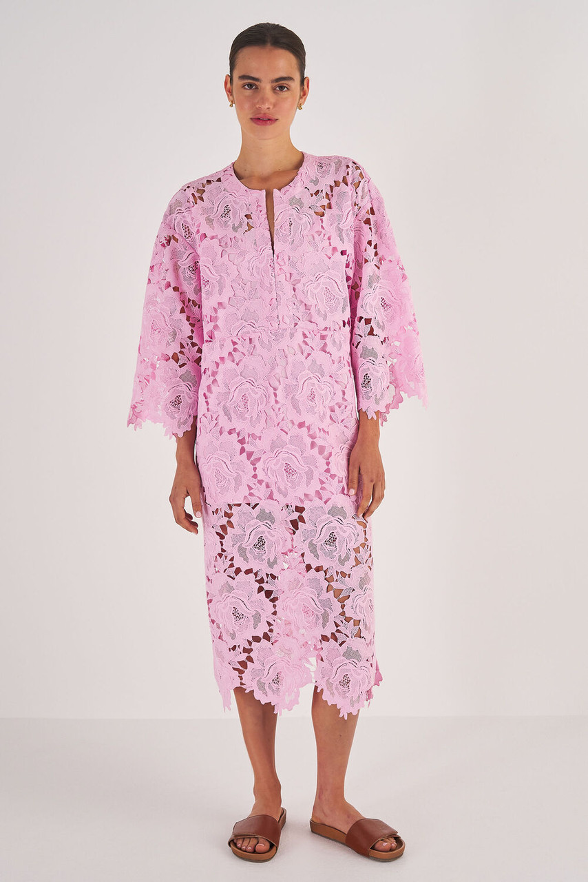 Oroton Lace Kaftan Dress Foxglove