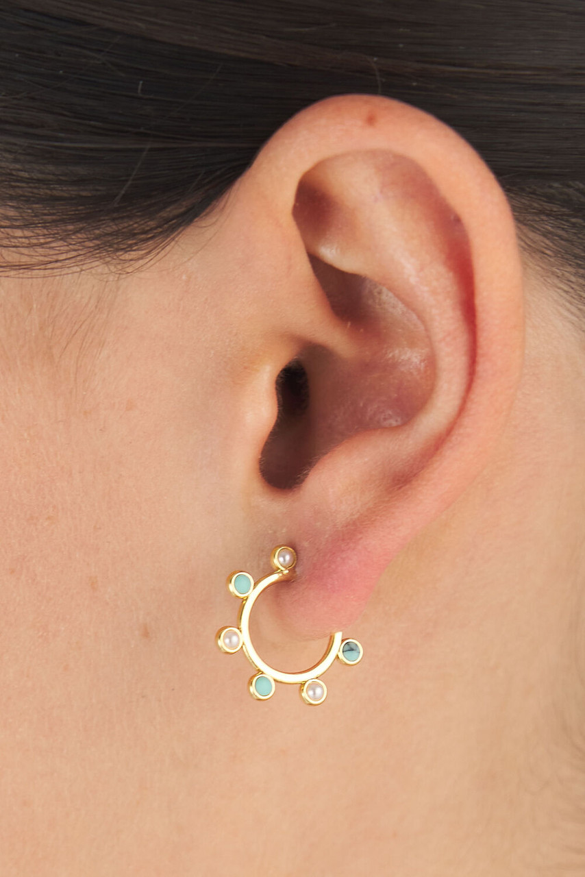 Oroton Capri Hoops Gold/ Turq/ Pearl