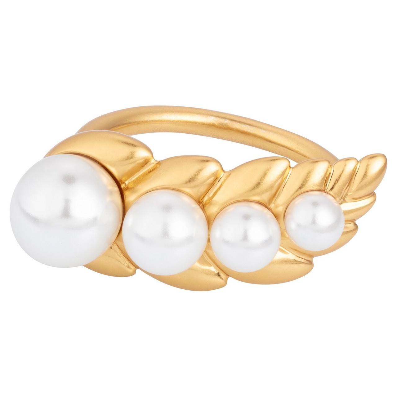 Oroton Lexie Ring Worn Gold/Pearl