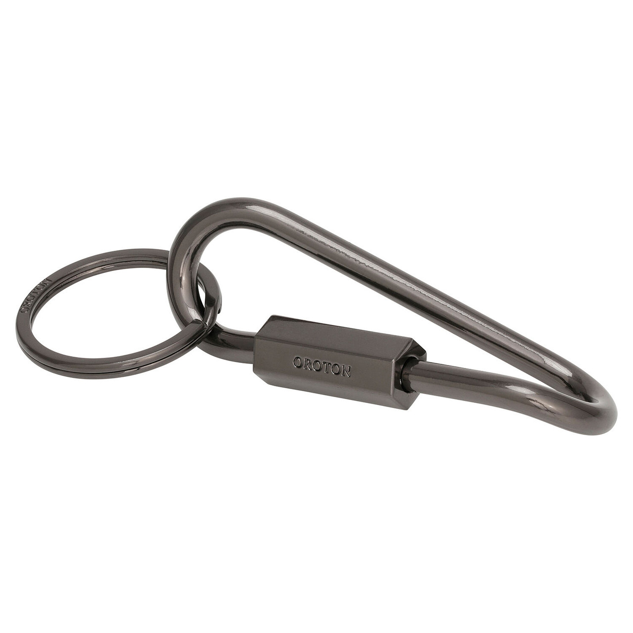 Oroton Larsen Brushed Gunmetal Metal Keyring