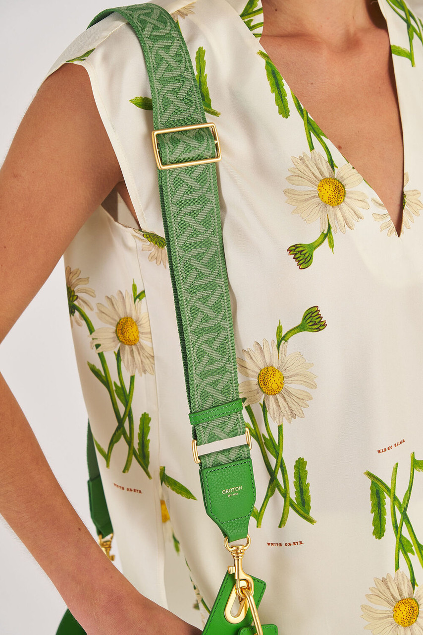 Oroton Logo Webbing Bag Strap Tulip Pink