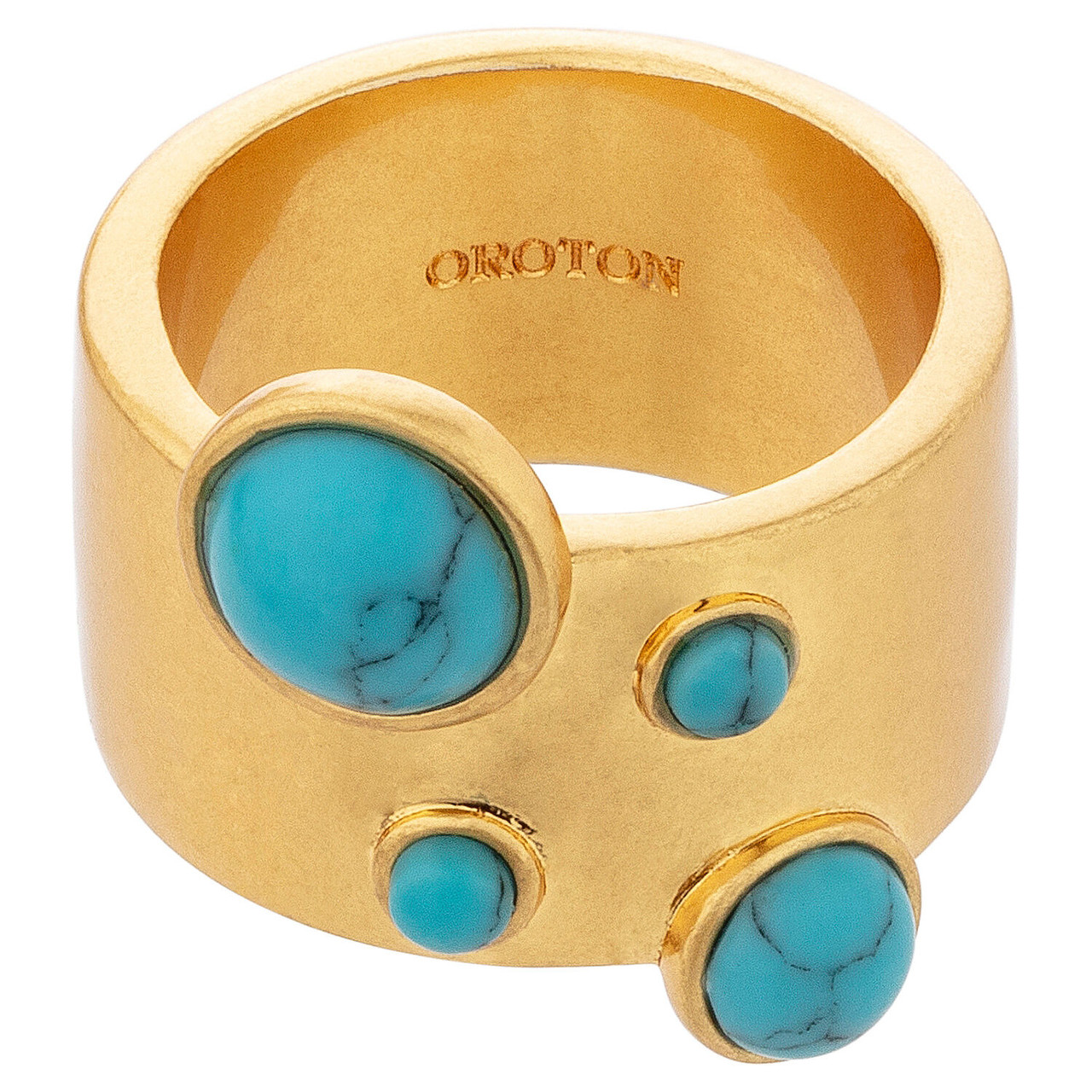 Oroton Arcadia Worn Gold-Turquoise Ring