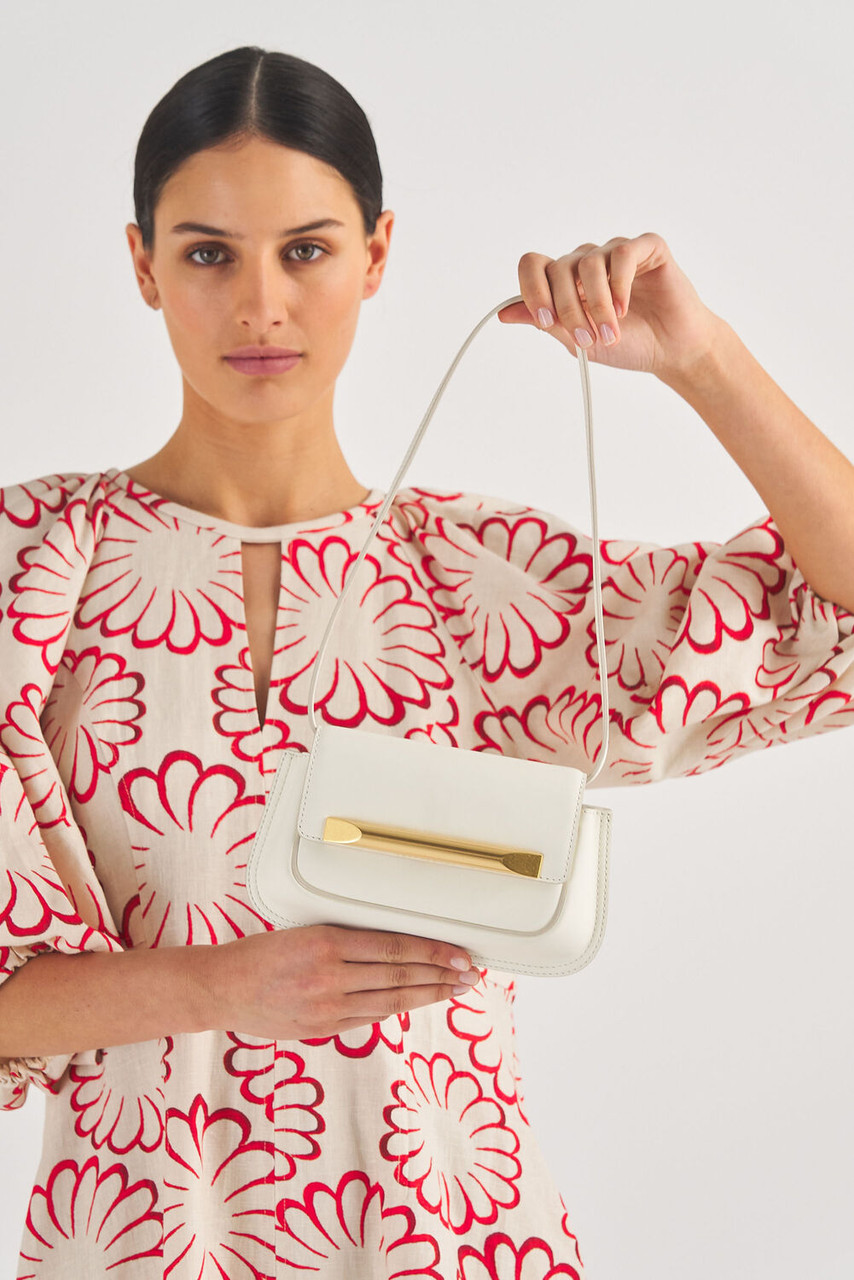 Oroton Mills Small Baguette Paper White