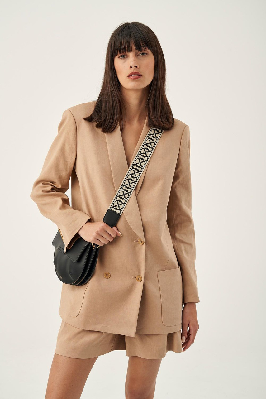 Oroton Logo Black-Natural Bag Strap