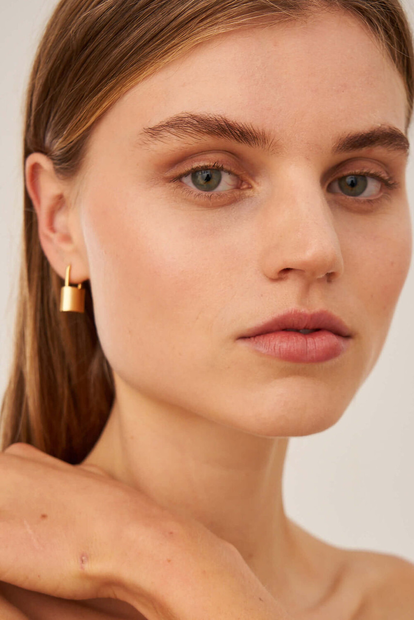 Oroton Evie Worn Gold Huggie Earrings