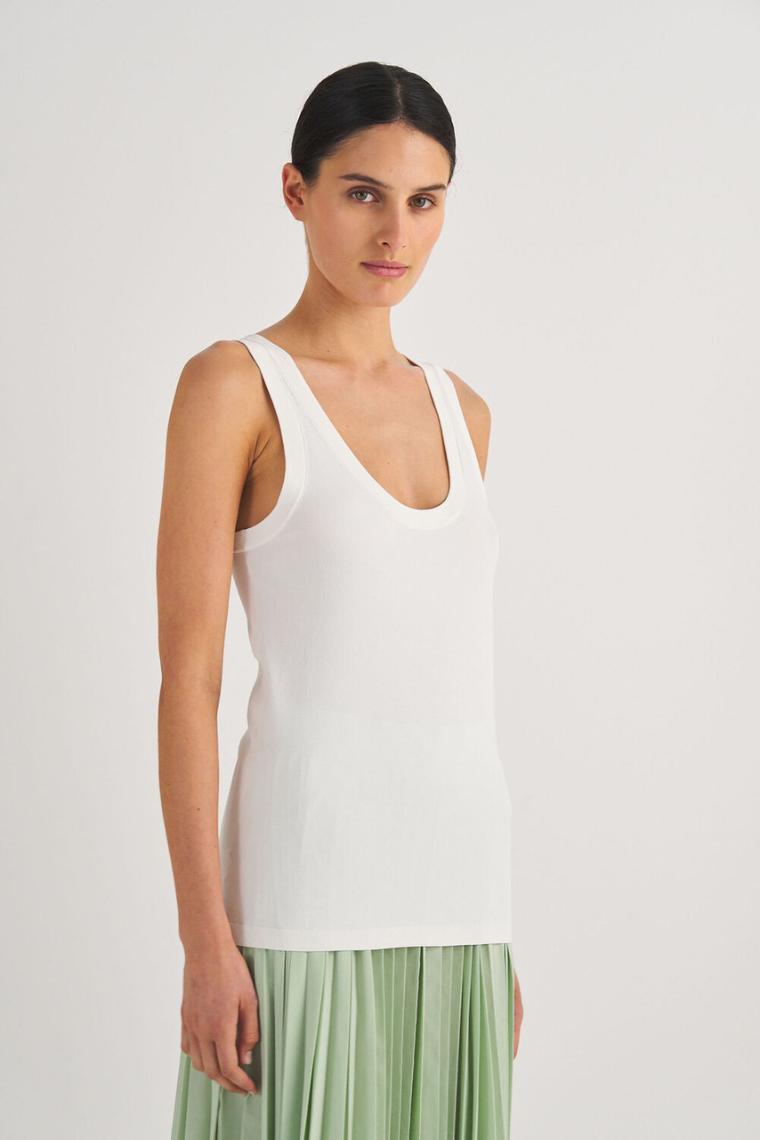 Oroton Knit Tank White