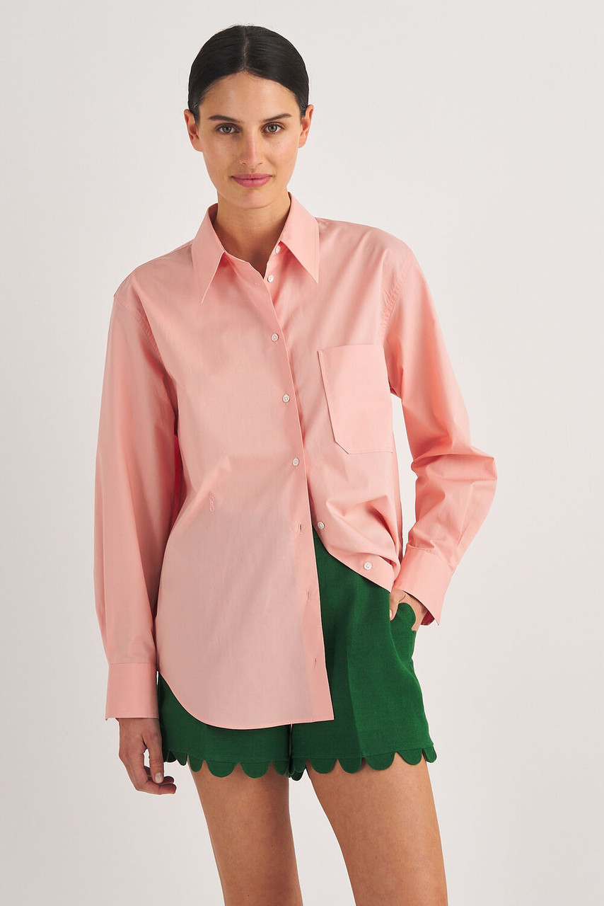 Oroton Poplin Long Sleeve Shirt Primrose