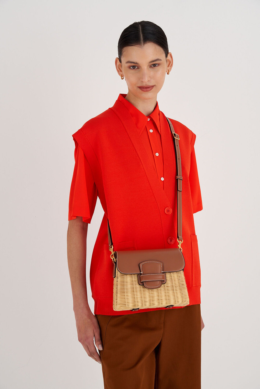 Oroton Carter Collectable Small Day Bag Brandy/ Natural