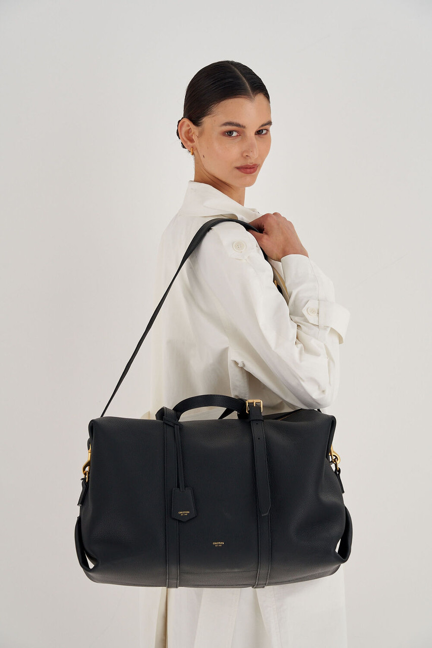 Oroton Margot Black Weekender Travel Bag