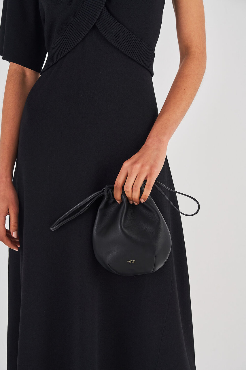 Oroton Vera Black Leather Bag