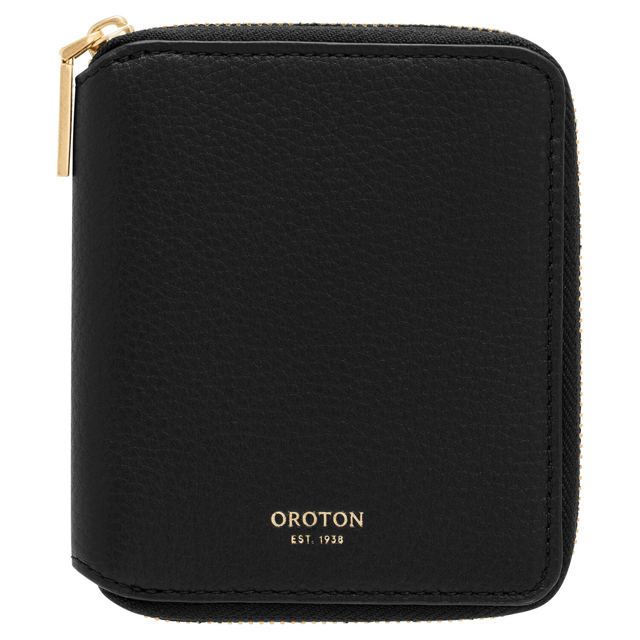 Oroton Margot Black Small 7 Credit Card Zip Around Wallet