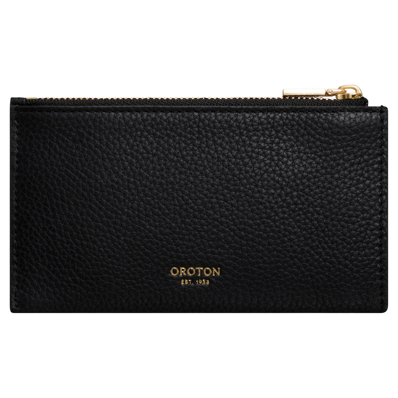 Oroton Margot Black 8 Credit Card Mini Zip Pouch