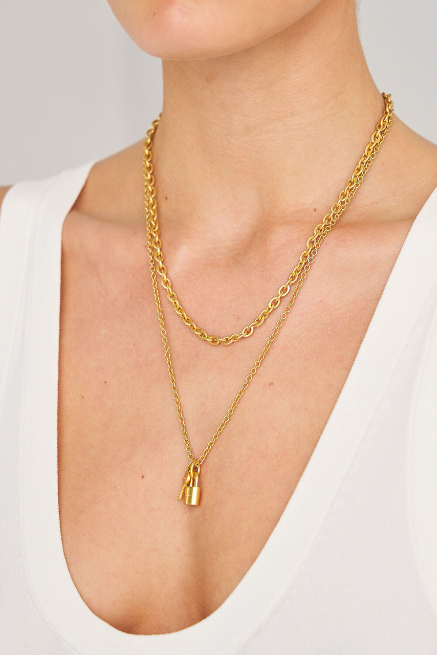 Oroton Tate Necklace Worn Gold
