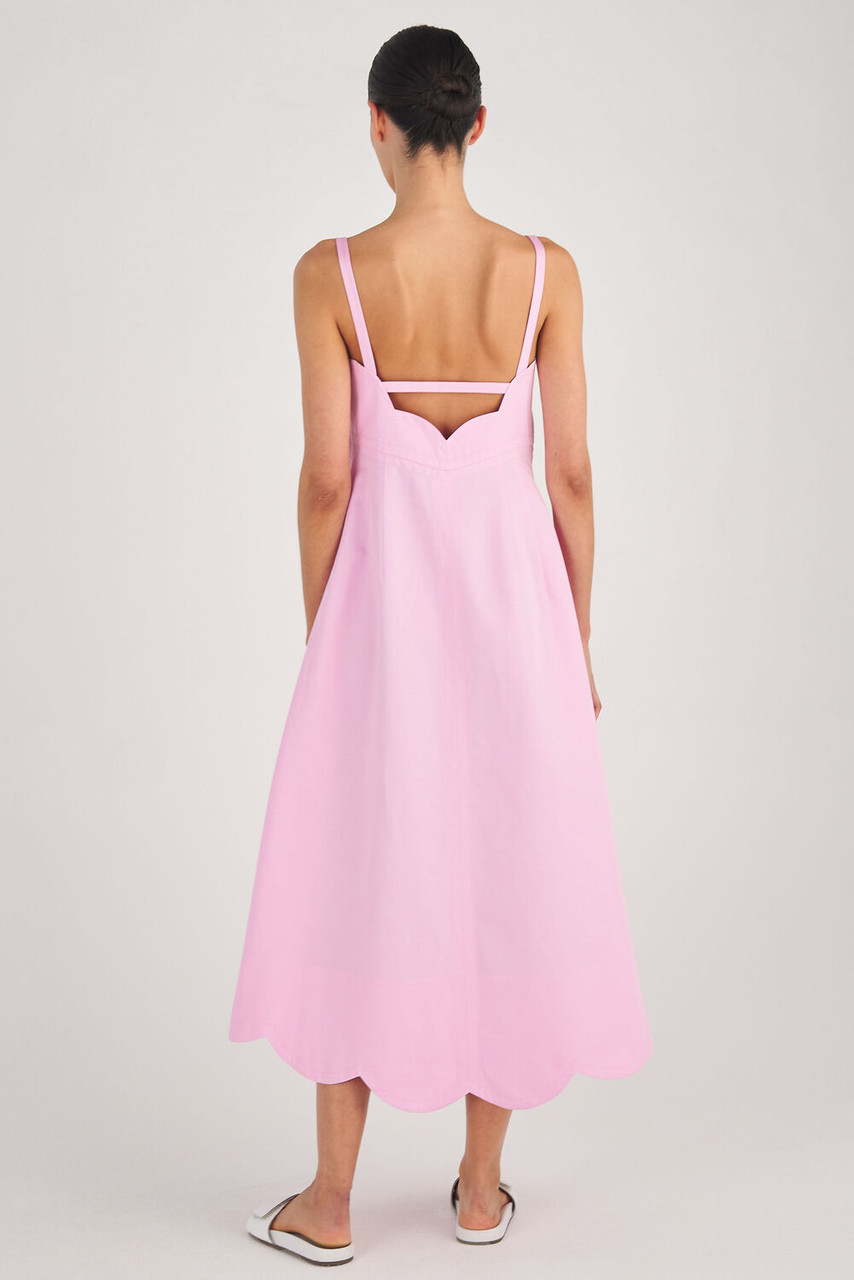 Oroton Scallop Detail Dress Foxglove