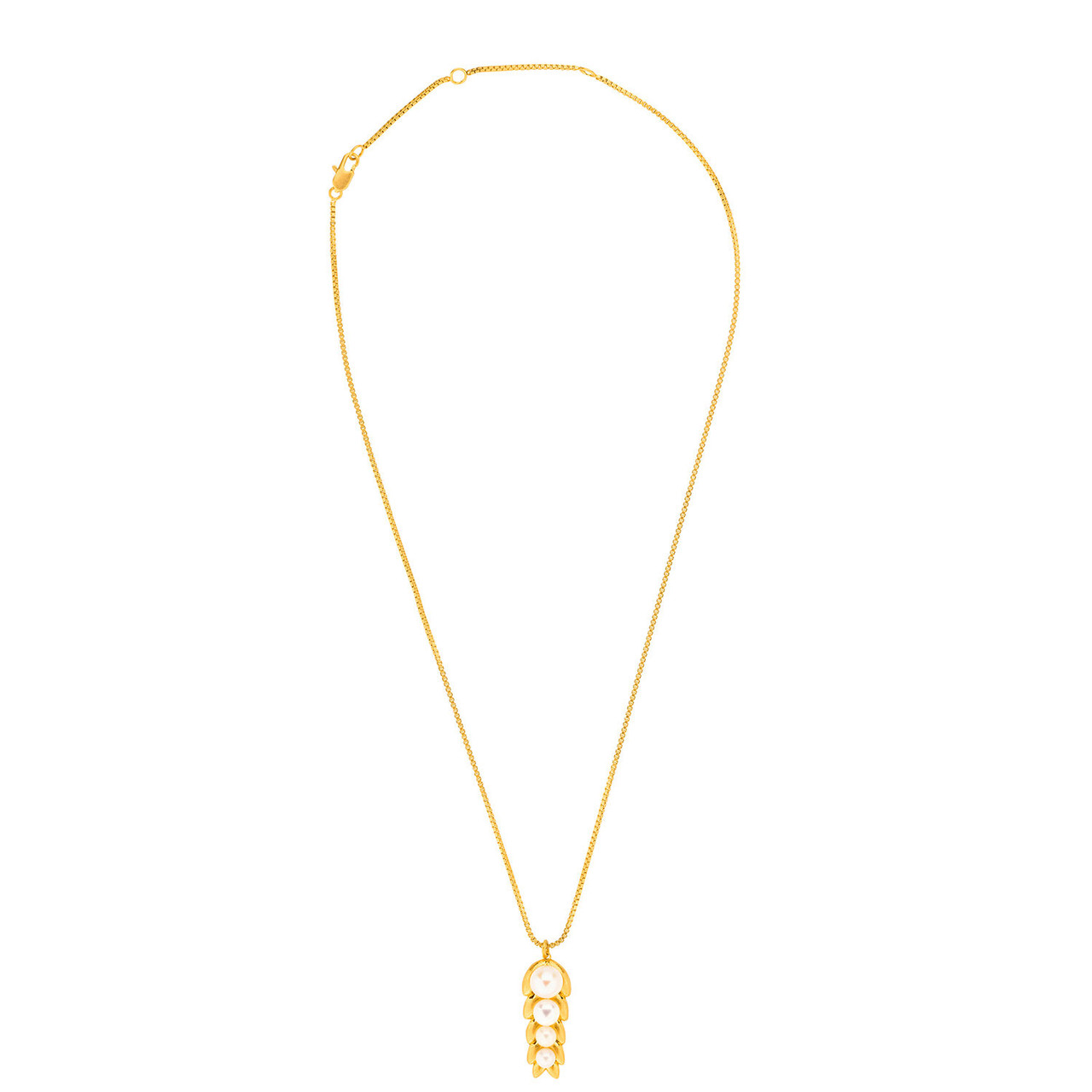 Oroton Lexie Necklace Worn Gold/Pearl