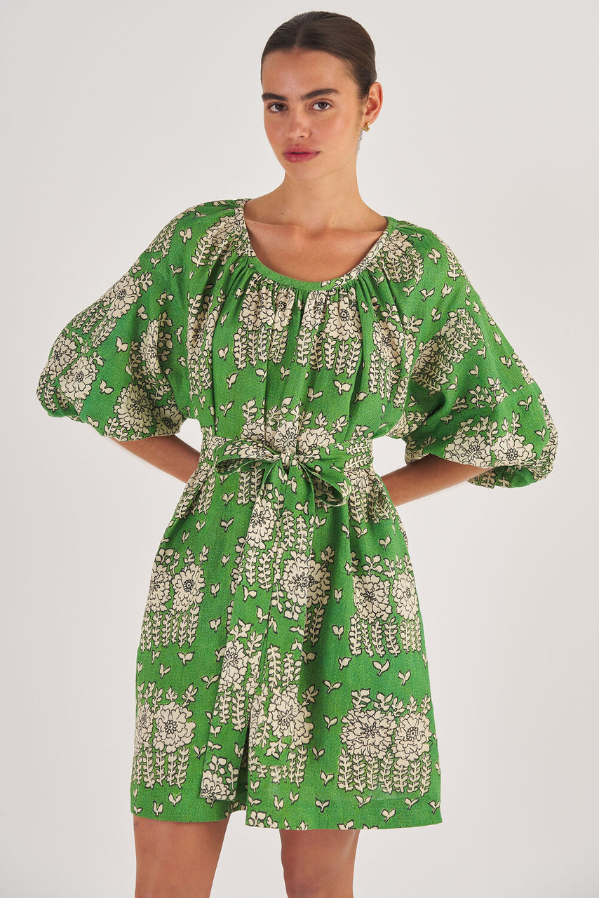 Oroton Full Sleeve Posie Print Dress Garden
