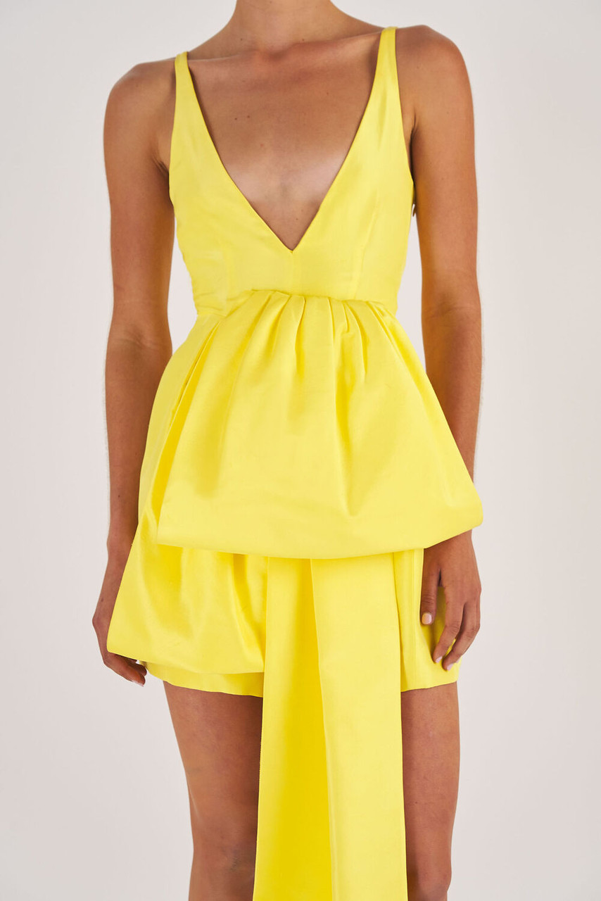 Oroton Silk Mini Sundress Vibrant Yellow