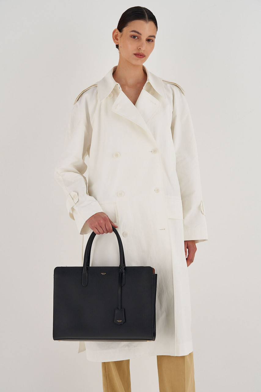 Oroton Muse Black 15 Inch Worker Tote Bag